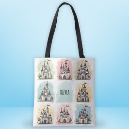 Schattige Sprookjeskasteel Doodles Tote Bag