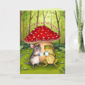 Schattige sprookjeskunstwerk Kikker en Muizenvrien Kaart (Voorkant)