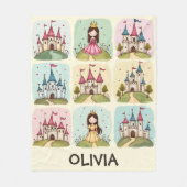 Schattige sprookjesprinses en kasteeldoodles fleece deken (Voorkant)