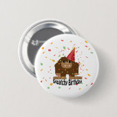 Schattige Squatchy verjaardag Bigfoot Ronde Button 5,7 Cm (Voorkant /achterkant)