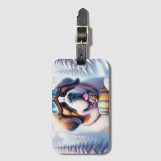 Schattige St Bernard Dog Bagagelabel (Voorkant (verticaal))
