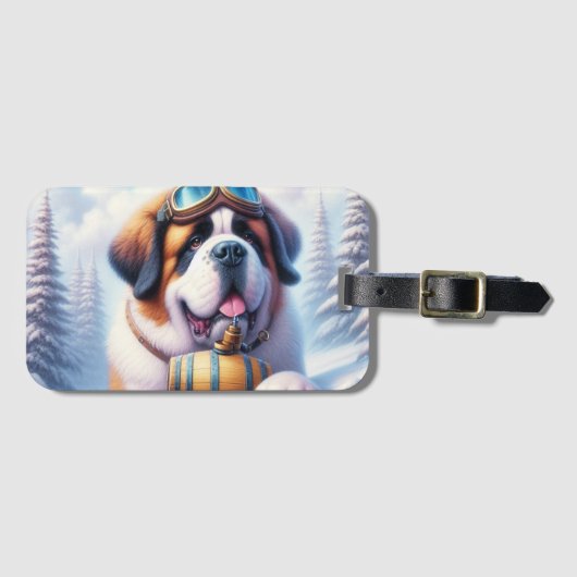 Schattige St Bernard Dog Bagagelabel (Voorkant (horizontaal))