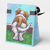 Schattige St. Bernard hondenfeest Bedankdoosjes (Achterkant)