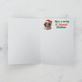 Schattige St. Bernard Kerst Feestdagen Kaart (Binnen)