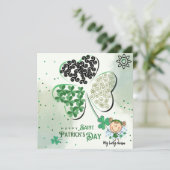 Schattige St. Patrick Little Girl Feestdagenkaart (Staand voorkant)