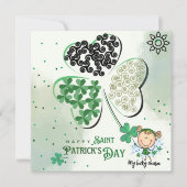 Schattige St. Patrick Little Girl Feestdagenkaart (Voorkant)