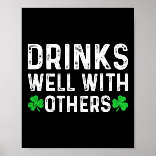 Schattige St. Patrick's Dag Drinkt Oude Dranken Go Poster