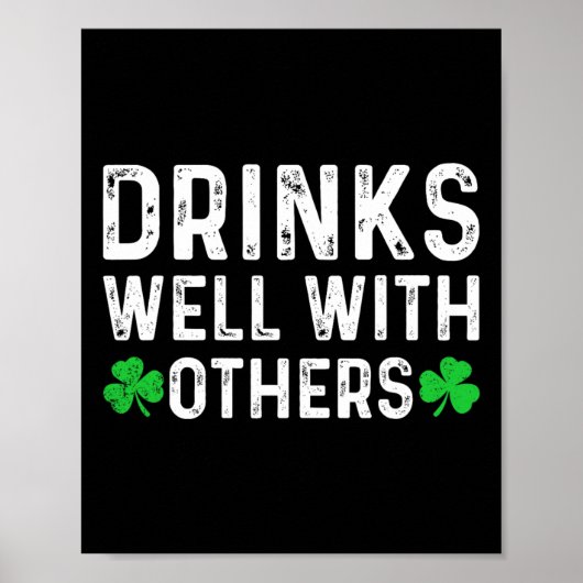 Schattige St. Patrick's Dag Drinkt Oude Dranken Go Poster (Voorkant)