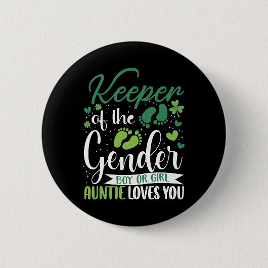 Schattige St. Patrick's Day Bewaarder Van Het Gesl Ronde Button 5,7 Cm (Voorkant)