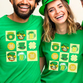 Schattige St. Patrick's Day Checkerboard Group T-s T-shirt