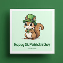 Schattige St. Patrick's Day Eekhoorn met Groene Ho