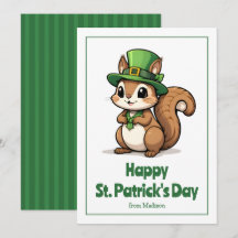 Schattige St. Patrick's Day Eekhoorn met Groene Ho