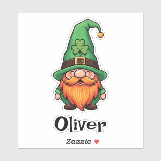 Schattige St. Patrick's Day Geluks Kabouter Dwerg Sticker (Vel)