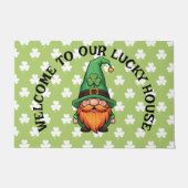 Schattige St. Patrick's Day Geluks Kabouter Gnome Deurmat (Voorkant)