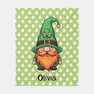Schattige St. Patrick's Day Geluks Kabouter Gnome Fleece Deken