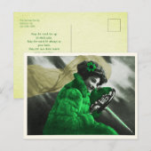 Schattige  St Patrick's Day Groen Meisje in de aut Feestdagenkaart (Voorkant / Achterkant)