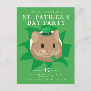 Schattige St. Patrick's Day hamster die door een g Briefkaart