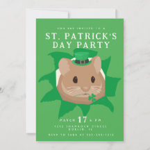 Schattige St. Patrick's Day hamster die door een g