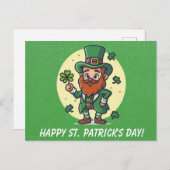 Schattige St Patricks Day Irish Leprechaun Shamroc Briefkaart (Voorkant / Achterkant)