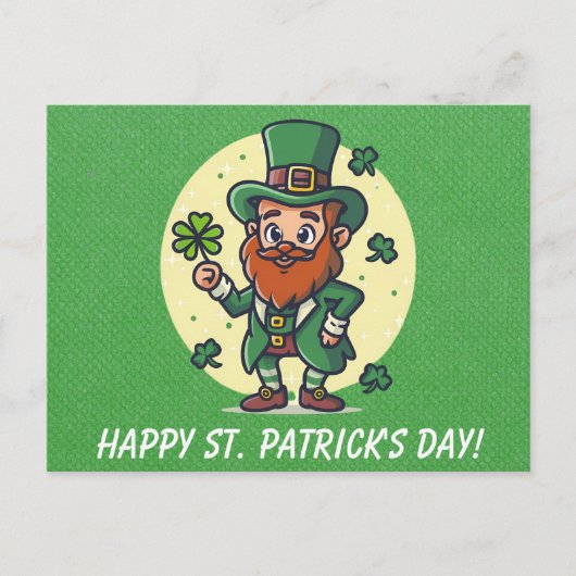 Schattige St Patricks Day Irish Leprechaun Shamroc Briefkaart (Voorkant)