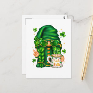 Schattige St. Patrick's Day Kabouter die Koffie Dr Briefkaart