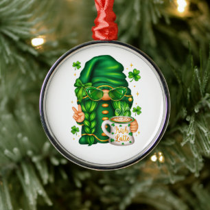 Schattige St. Patrick's Day Kabouter die Koffie Dr Metalen Ornament