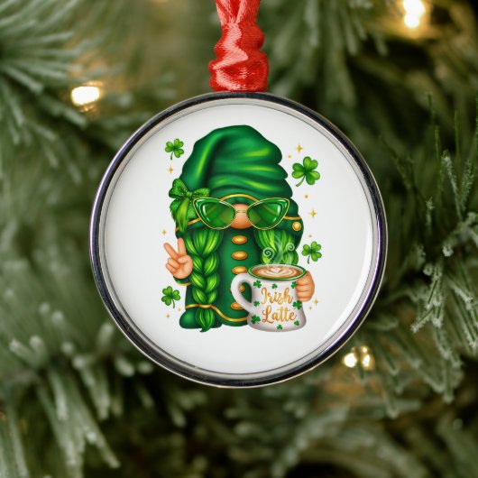 Schattige St. Patrick's Day Kabouter die Koffie Dr Metalen Ornament (Boom)