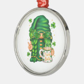 Schattige St. Patrick's Day Kabouter die Koffie Dr Metalen Ornament (Links)