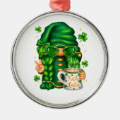 Schattige St. Patrick's Day Kabouter die Koffie Dr Metalen Ornament (Voorkant)