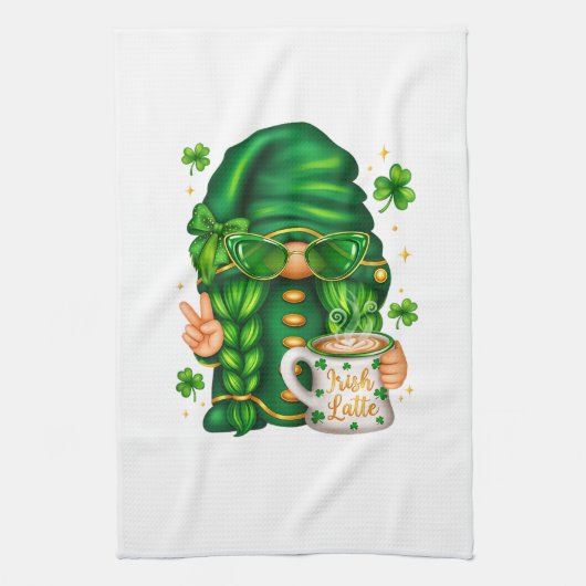 Schattige St. Patrick's Day Kabouter die Koffie Dr Theedoek (Verticaal)