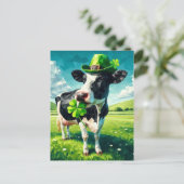 Schattige St. Patrick's Day Koe Briefkaart (Staand voorkant)