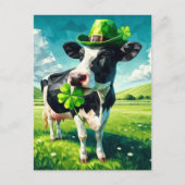 Schattige St. Patrick's Day Koe Briefkaart (Voorkant)
