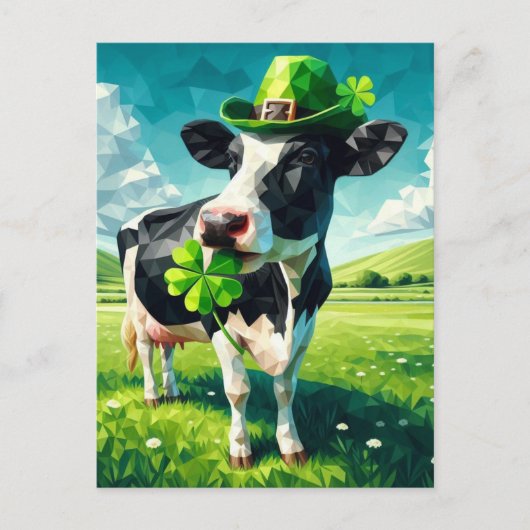Schattige St. Patrick's Day Koe Briefkaart (Voorkant)