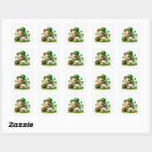 Schattige St. Patricks Day Koe Vierkante Sticker (Vel)