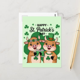 Schattige St Patricks Day Koeien Briefkaart