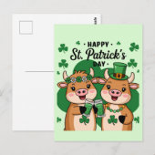 Schattige St Patricks Day Koeien Briefkaart (Voorkant / Achterkant)