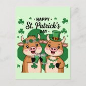 Schattige St Patricks Day Koeien Briefkaart (Voorkant)