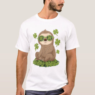 Schattige St. Patrick's Day Luiaard Leprechaun Sha T-shirt