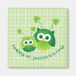 Schattige St. Patrick's Day Owl T - shirts, Gifts Magneet