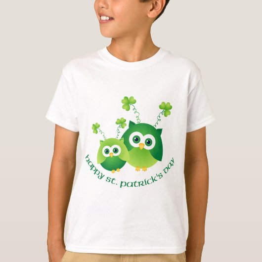 Schattige St. Patrick's Day Owl T - shirts, Gifts T-shirt (Voorkant)