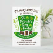 Schattige St. Patrick's Day Party Kaart (Staand voorkant)