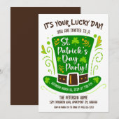 Schattige St. Patrick's Day Party Kaart (Voorkant / Achterkant)