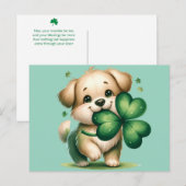 Schattige St. Patrick's Day puppy Briefkaart (Voorkant / Achterkant)