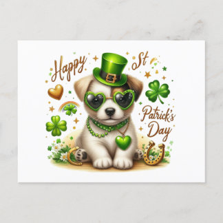 Schattige St. Patrick's Day Puppy briefkaart