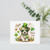 Schattige St. Patrick's Day Puppy briefkaart (Staand voorkant)