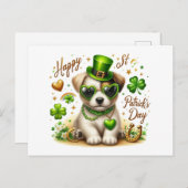 Schattige St. Patrick's Day Puppy briefkaart (Voorkant / Achterkant)