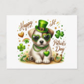 Schattige St. Patrick's Day Puppy briefkaart (Voorkant)