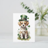 Schattige St. Patrick's Day Puppy Briefkaart (Staand voorkant)