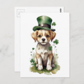 Schattige St. Patrick's Day Puppy Briefkaart (Voorkant / Achterkant)