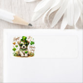 Schattige St. Patrick's Day Puppy retouradres labe Etiket (Insitu)